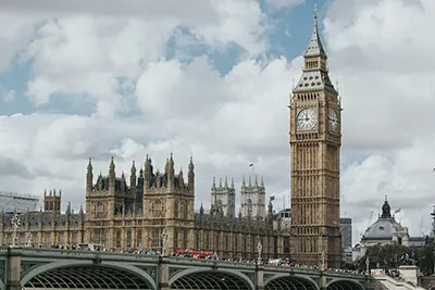 Big Ben (Elizabeth Tower) and the Houses of Parliament in London.