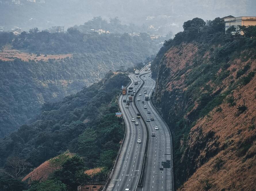 Serpentine highway winding through lush hills of Lonavala and Khandala, a scenic highlight among the Best Hill Stations in India.