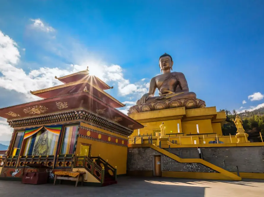 The majestic Buddha Dordenma statue in Thimphu, Bhutan, radiating a spiritual aura as one of the remarkable South Asian Gems.
